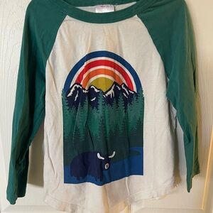 Kids Green and White Raglan Shirt